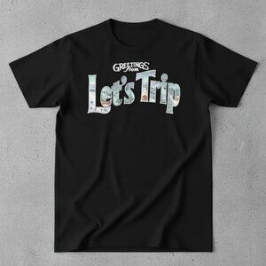 Greetings From Let’s Trip Vintage Travel Style Graphic T-Shirt